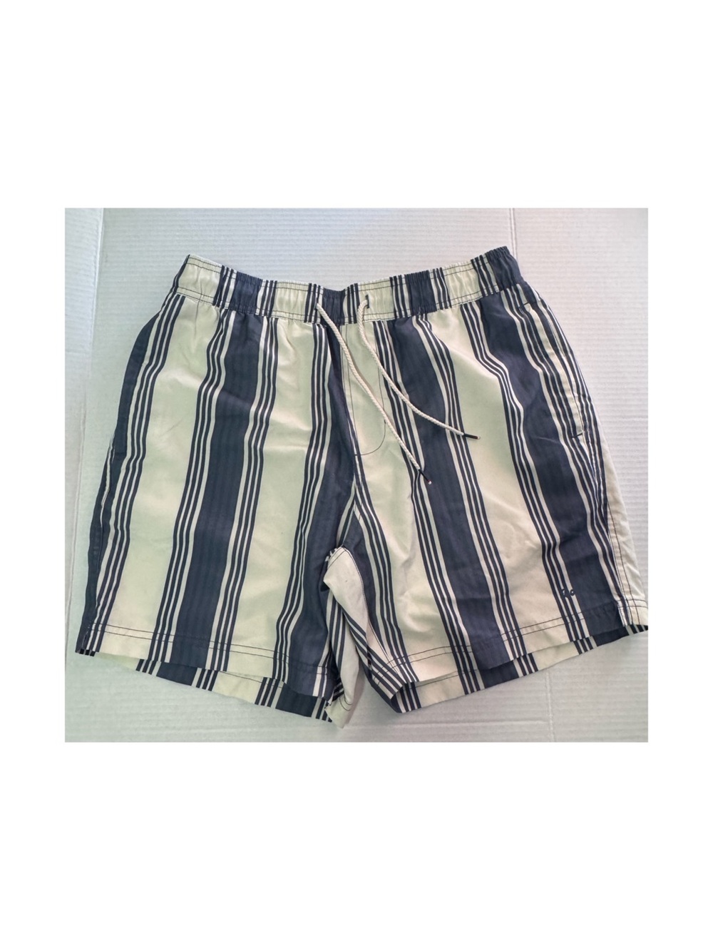 Dockers Men’s Striped Drawstring Shorts - Black & Cream